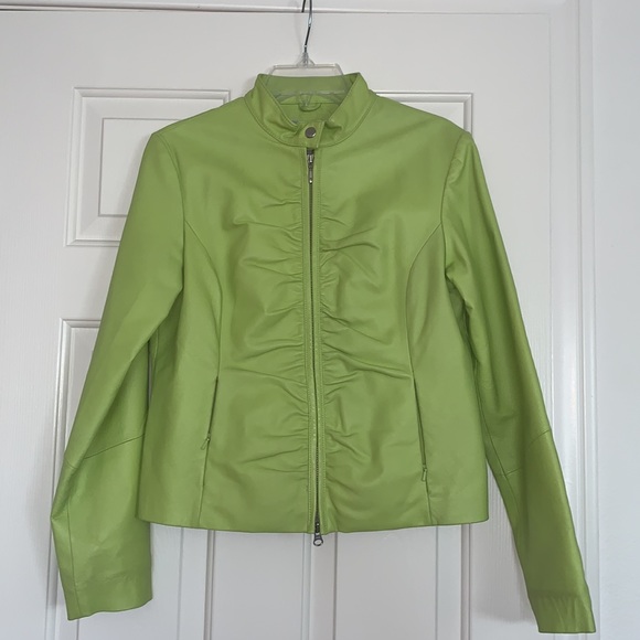 Wilsons Leather Jackets & Blazers - Wilson’s Leather Maxima Lime Y2k moto leather jacket heart 💚 💚💚✨